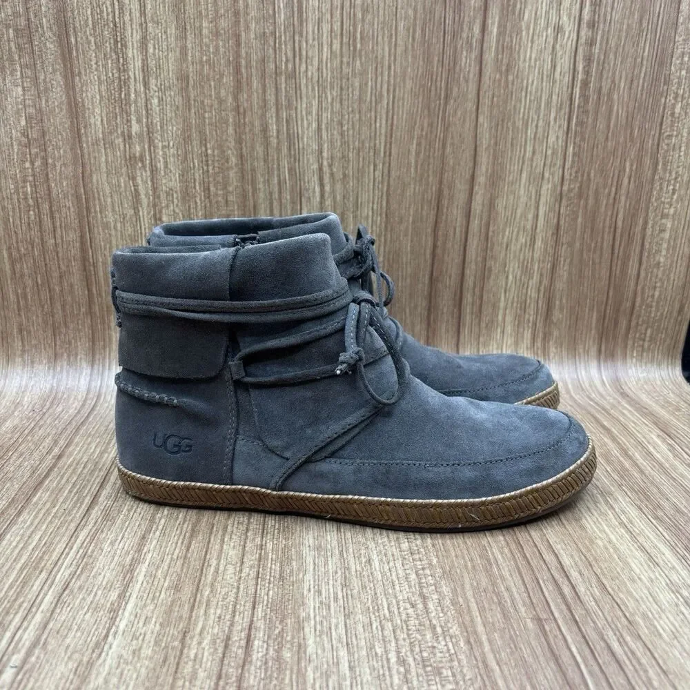 UGG AUSTRALIA Womens SZ 7.5 Soft Suede ANKLE Boot 1019129 Taupe Gray